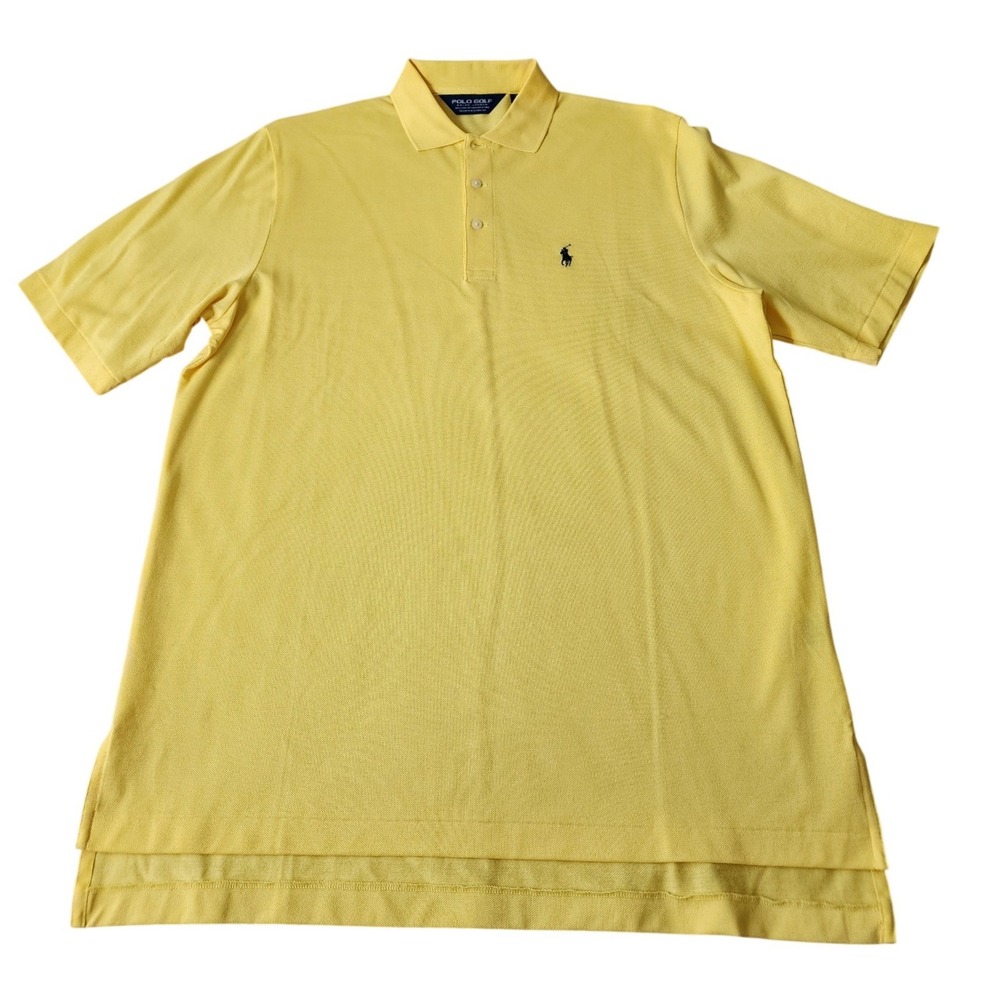 Polo Golf Ralph Lauren Yellow Pima Cotton Polo Shirt Mens Medium Eagle Patch